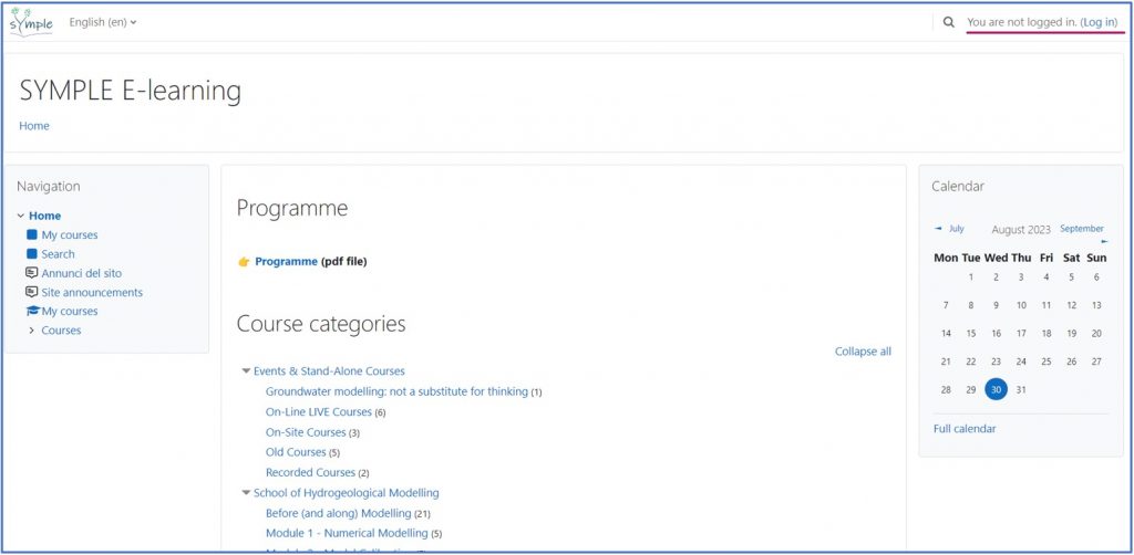 Training Simple Log In Self-enrolment to access a course on the e-learning platform ...